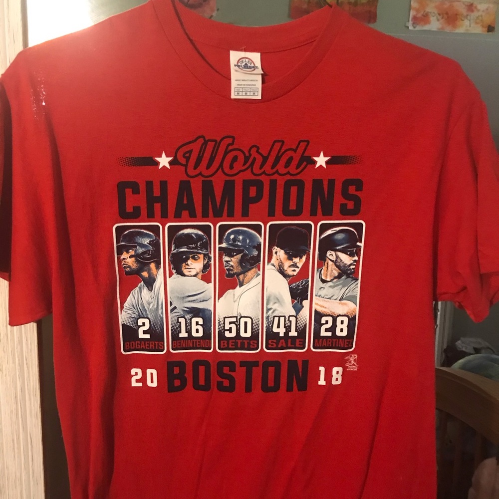 Red Sox red World Series shirt ☄️💥🔥